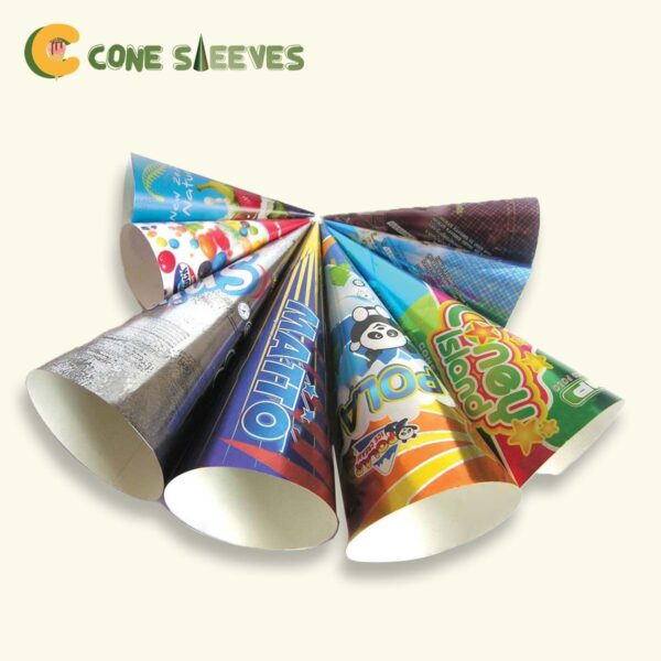 Custom Printed Rolled ice cream cone sleeves