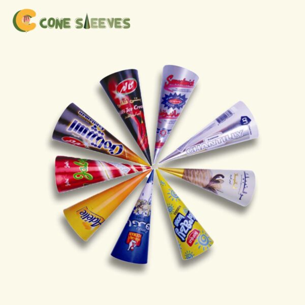 Rolled ice cream cone sleeves