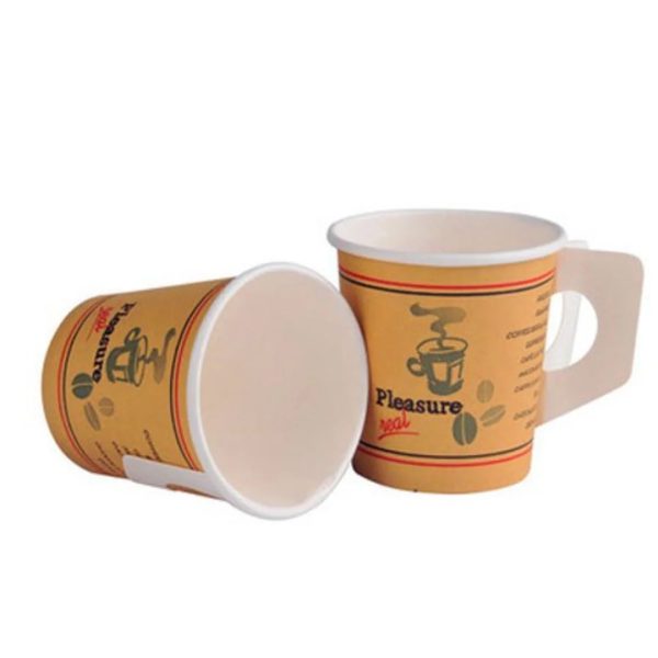 Paper tea cups with handles packaging
