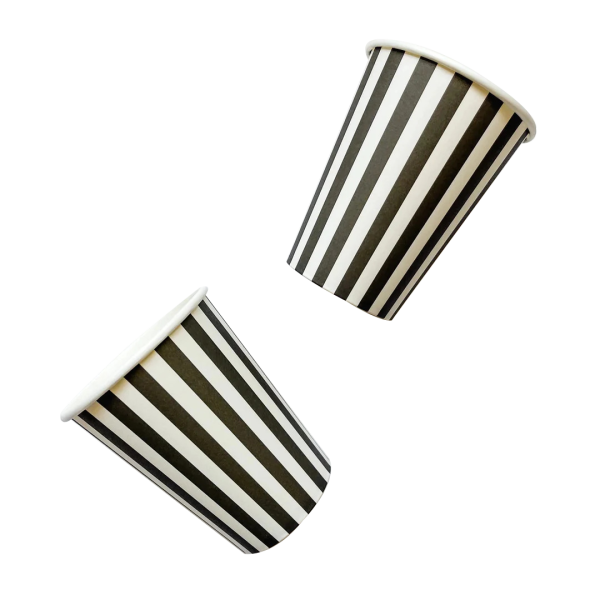 Black paper cups packaging