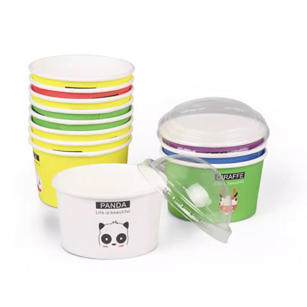 Custom Ice cream paper cups with lids