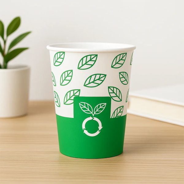 Green paper cups packaging